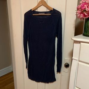 Paper Thin Long Knit Sweater Navy